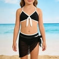 thumbnail image 6 of SGMVNU Girls Swimsuit Bikini Set with Cover up Wrap Skirt Girls Swimsuits 10-12 3 Piece Swimwear Set V Neck Ruffle Bathing Suits for Teen Girl, Size 13-14 Years, g-Black, 6 of 9