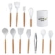 thumbnail image 1 of Utensilio de cocina de silicona, 12 Uds., mango de madera antiadherente, herramienta para cocinar y hornear con caja de almacenamiento, 1 of 14