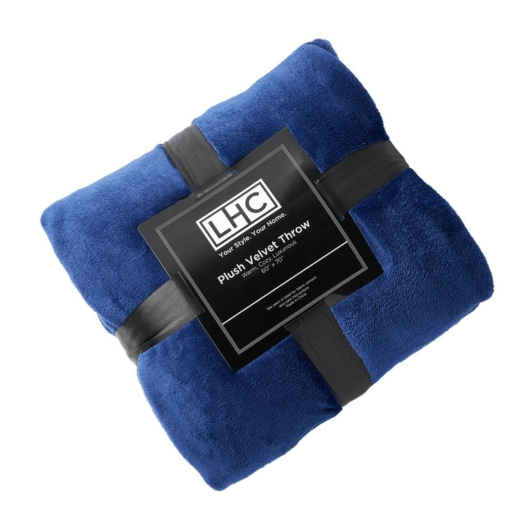 Navy blue best sale velvet throw