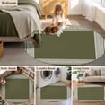 thumbnail image 6 of Olive Green Greek Key Large Area Rugs for Bedroom Living Room, Soft Non Slip Carpet Bedside Rug, Geometric Greece Ancient Farmhouse Geo Round Floor Cover Kitchen Accent Rug 4' for Dining Room/Office, 6 of 9