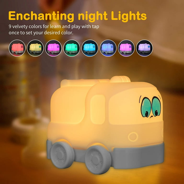 Fire truck Night Light for Kids Baby Nursery Lamp with Touch