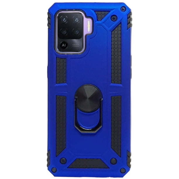 Funda Uso Rudo Con Anillo Magnético Para Oppo Reno 5 Lite Azul Rey Cely Vesmir 2 Micas De Cristal