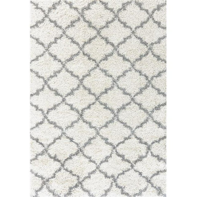Dynamic Rugs CY358520109 2 ft. 7 in. x 5 ft. Crystal 8520 Rectangle Shag Rug - 109 Cream & Grey
