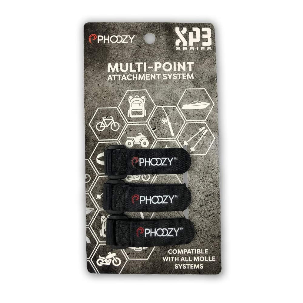PHOOZY Accessory Straps (3-Pack) for Quick Attachment of XP3 Series to Backpacks, Bikes, Boats and Any Gear