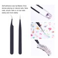 thumbnail image 2 of Nail Tweezers Stainless Steel Easy to Clean Manicure Sticker Tools Anti Slip Handle Lash Supplies High Grade Surface Coverage Angle Head, 2 of 6
