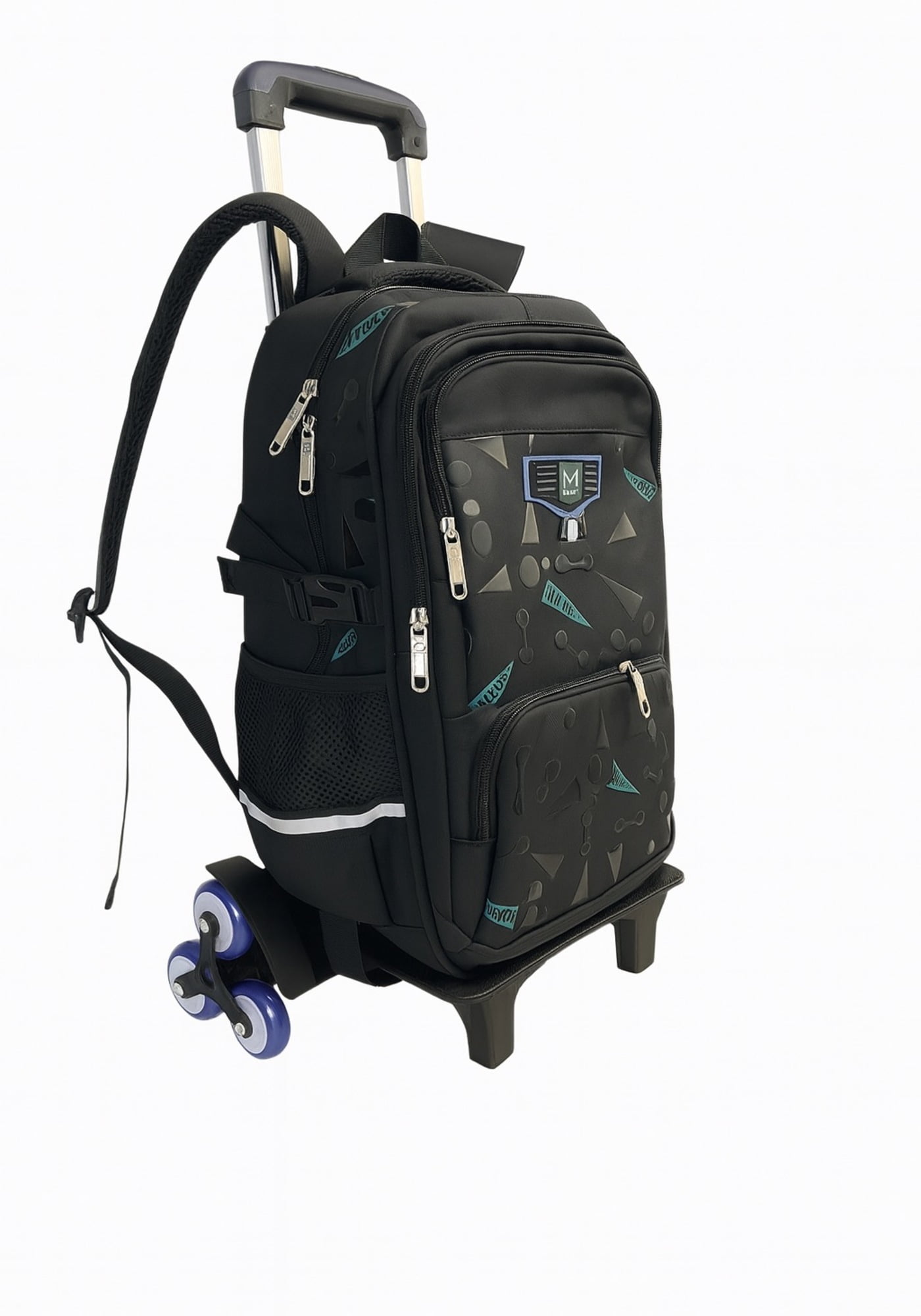 Wadan 18.50-inch 6-Wheels Rolling Stylish School Backpack, Shoulder Backpack, Your All-in-One School Solution for Boys/Girls