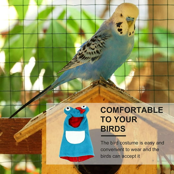 IGUOHAO Bird Flight Suit Cartoon Frog Shape Bird Hoodies Warm Cotton Bird Clothes Coat Bird Cosplay Party Costume for Budgie Cockatiel African Grey Macaw Blue Walmart