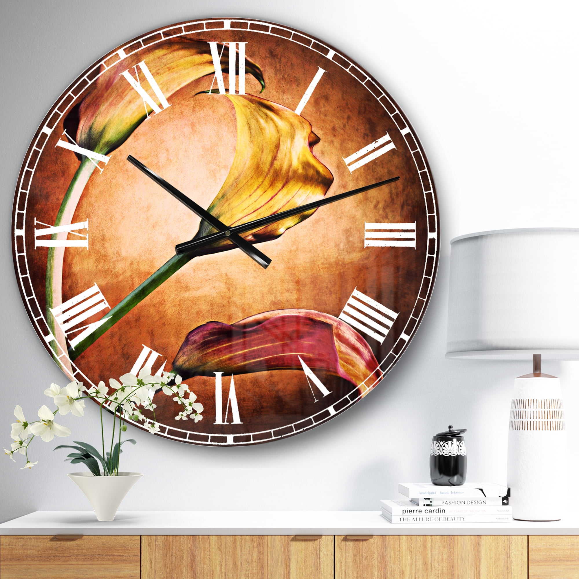 Designart 'Zantedeschia Aethiopica' Traditional Wall Clock