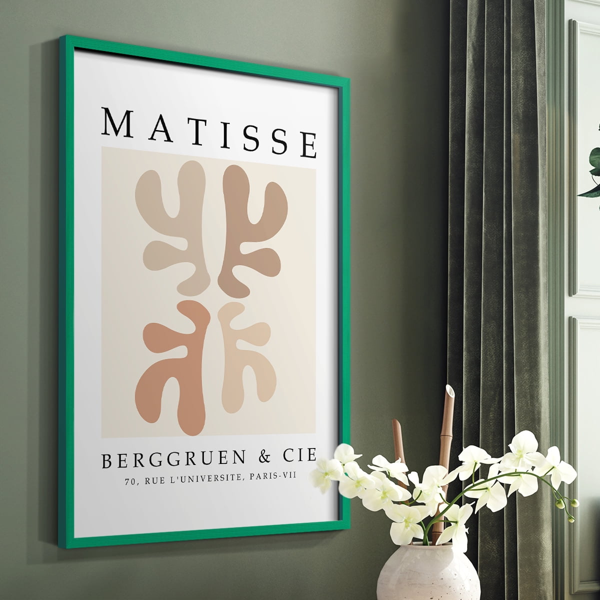 Matisse CCCXLVIII in Green Solid Wood 8 x 10 Framed Print