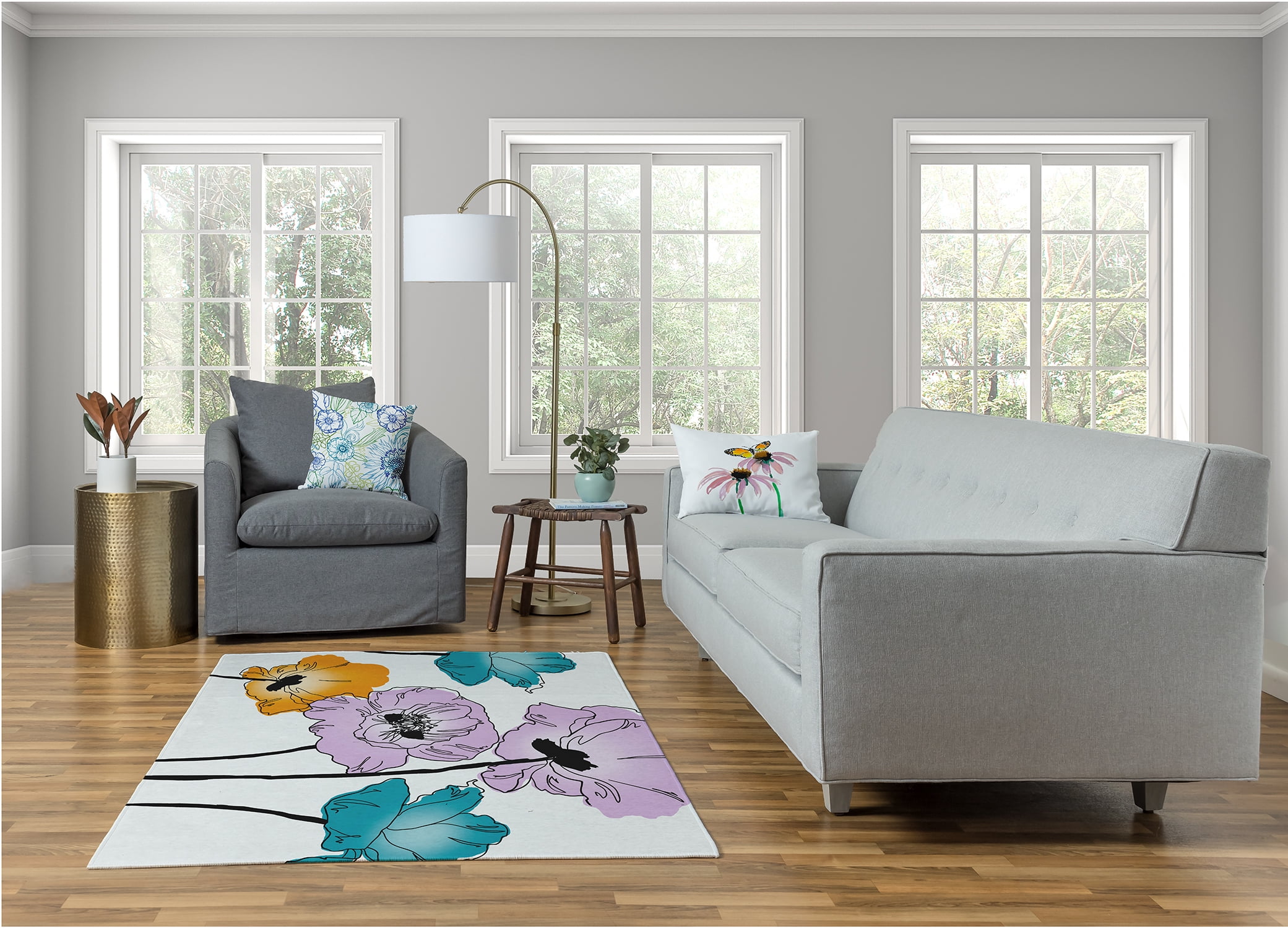 Simply Daisy Flora and Fauna Area Rug, 4' x 6'