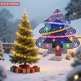 thumbnail image 4 of Futuristic Metal Hanging Christmas Tree Wind Spinner - Colorful Illuminated Design for Garden & Yard Decor Starry Night Effect, 4 of 7