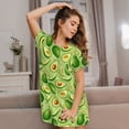 thumbnail image 3 of Balery Green Avocado Camisón de manga corta con cuello redondo para mujer, cómodo y elegante., 3 of 6