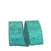 The Ribbon Roll - T93260W-916-40J, Metallic Marvel 2 Wired Edge Ribbon, Teal, 2-1/2 Inch, 25 Yards