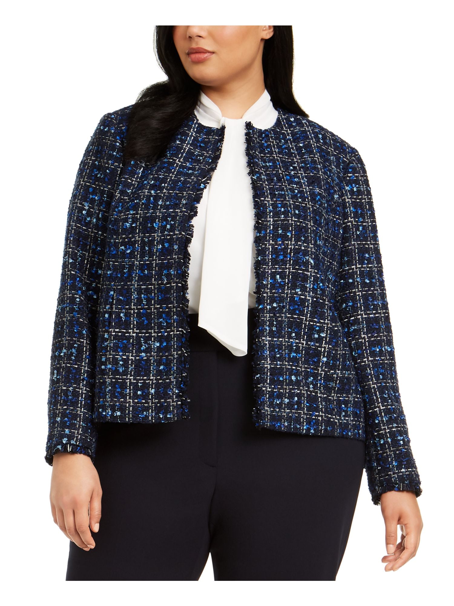 Blue plaid suit jacket best sale