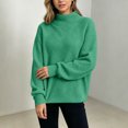 thumbnail image 6 of Xdegoge Women's Mock Neck Oversized Sweater Long Sleeve Textured Chunky Knit Pullover Jumper Fall Winter Casual Knitwear, 6 of 8