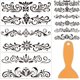 thumbnail image 1 of Juego de 3 calcomanías negras de encaje para muebles y manualidades (30 x 15 cm). Incluye espátula., 1 of 9