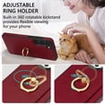 thumbnail image 3 of TECH CIRCLE For Samsung Galaxy S20 Case,PU Leather Slim Money Slots Case 360°Rotatable Ring Kickstand Shockproof Protective Women Men Case for Samsung Galaxy S20 5G 6.2" 2020,Red, 3 of 7