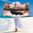 thumbnail image 5 of Sikiie Black Cat Pink Bathroom Beach Towel for Women Men, Pool Bath Beach Camping Beach Towel Adult Blanket for Travel Swim 27.5"x 55", 5 of 6