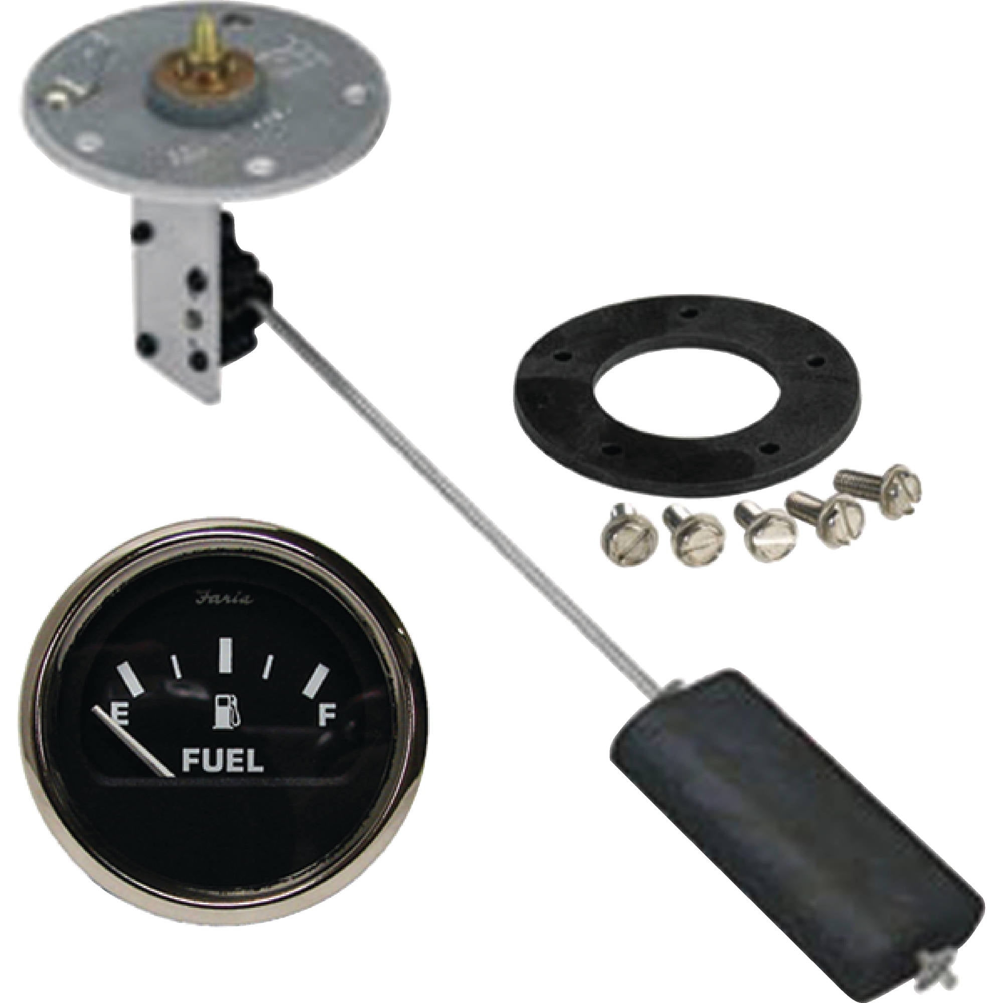 Marpac Boat Marine Elite Domed Glass Fuel Gauge With Stainless Steel Bezel 
