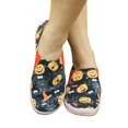 thumbnail image 5 of Halloween Print Slip On Canvas Shoes For Women Round Toe Flat Low Top Holiday Casual Daily Loafers Red 40, 5 of 8