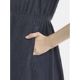 thumbnail image 3 of Time and Tru Women's Sleeveless Denim Dress with Ruffle Hem, XS-XXXL, 3 of 4