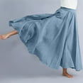 thumbnail image 6 of Landzoo One Women's Stretchy Waist Flowy Midi Skirt For Daily Wear Vacation Dance Comfortable Elastic High Waist Long Skirt Basic Solid Color Casual Boho Skirt Beautiful Stylish Women's Dress, 6 of 7