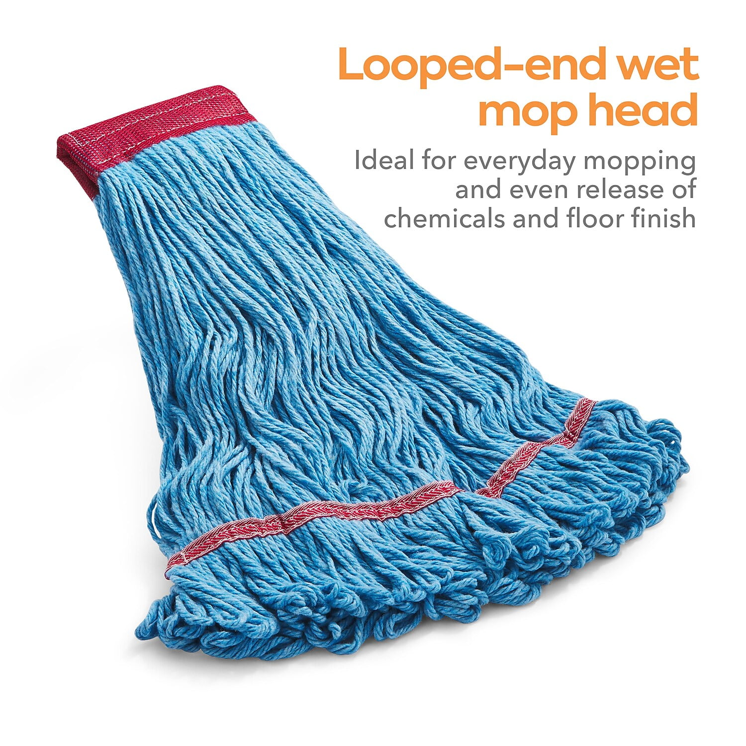 57 in. Blue Microfiber Wet String Mop with An Extra Mop Head