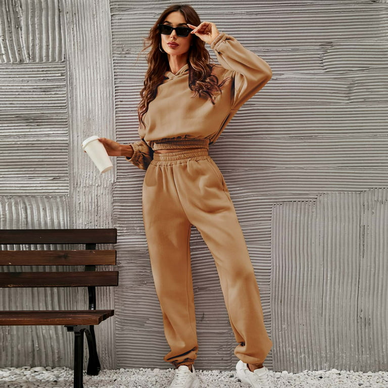  2 Piece Sweatsuits for Women Fall Clothes Leisure Long Sleeve  Tops Sweatpants Lounge Travel Outfits Jogger Sets Track Suits : Clothing,  Shoes & Jewelry