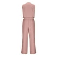 thumbnail image 6 of QATAINLAV 2 Piece Blazer Sets for Women Sleeveless Button V Neck Cropped Vest and Wide Leg Pants Work Office Business Casual Outfits, Pink, S, Mother's Day Gifts, 6 of 9