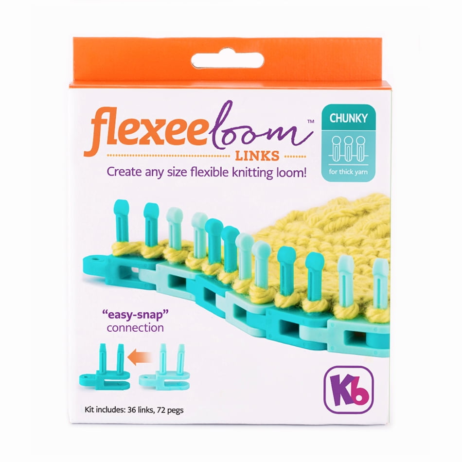 Small Gauge 48 Piece Authentic Knitting Board Flexee Loom Links Skinny