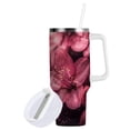 thumbnail image 2 of YAZAOO Tumbler 40oz Insulated Stainless Creative Pink Glittery Flowers Pattern Steel Water Bottles, 2 of 9