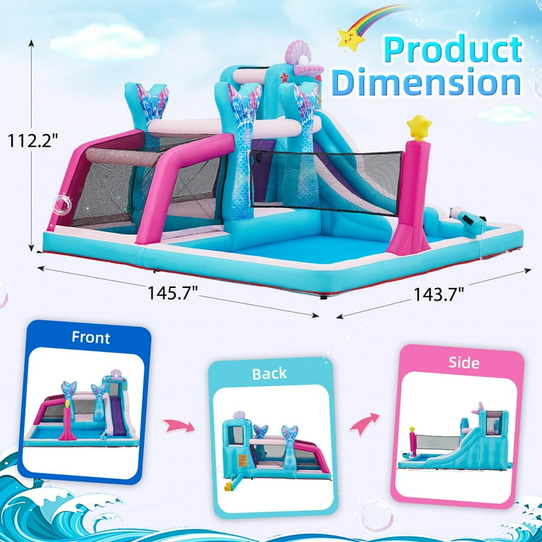 Erommy Inflatable Water Park for Kids, 7-in-1 Bounce House with