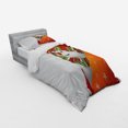 thumbnail image 3 of Ambesonne Christmas Bedding Set 4 Pcs, Funny Snowman Santa, Queen, White Orange, 3 of 3