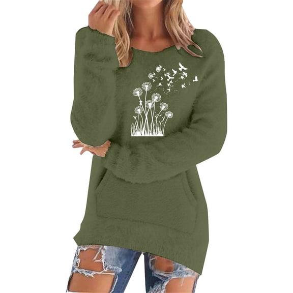 Bovemsi Womens Sweaters Casual Solid Long Sleeve Jumper Blouse Fall Sweaters