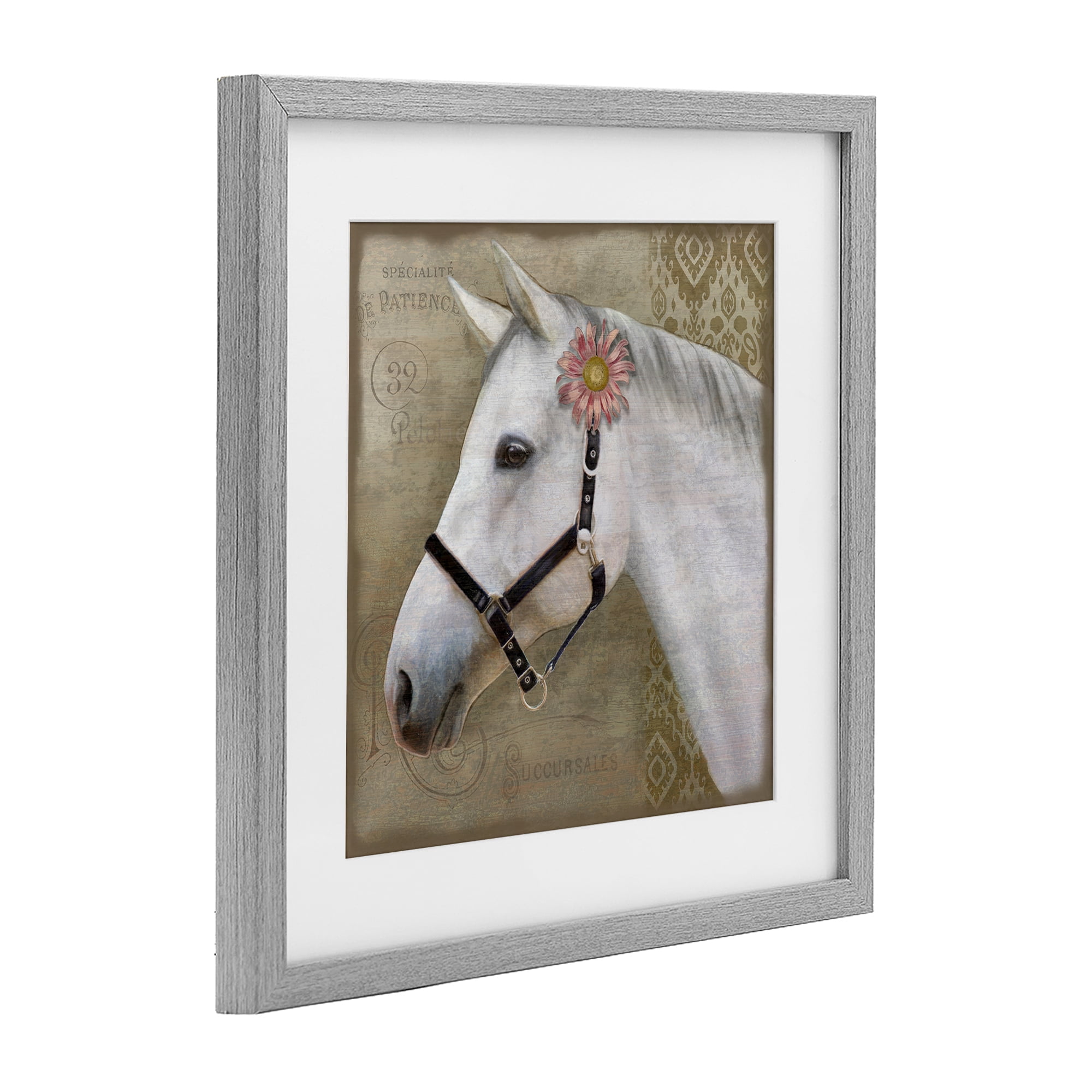 Stupell Industries Boho Barnyard Horse Gray Framed Print Under Glass, design by Suzanne Nicoll