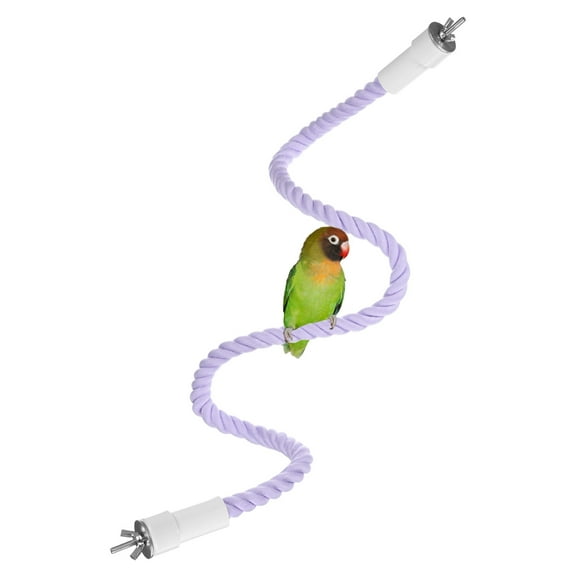 Uxcell 1-Pack Rope Perches for Bird Cages, 31.5 in Length Comfort Grip Flexible Rope Perch Beak & Paw Grinding Bird Platform Sand [Purple]