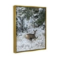 thumbnail image 3 of Stupell Industries Deer in Winter Trees Animals & Insects Photography Gold Floater Framed Art Print Wall Art, 25 x 31, 3 of 9