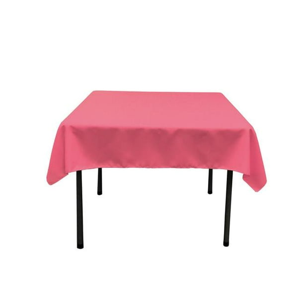 LA Linen TCpop58x58HotPinkP38 Polyester Poplin Square Tablecloth, Hot Pink 58 x 58 in