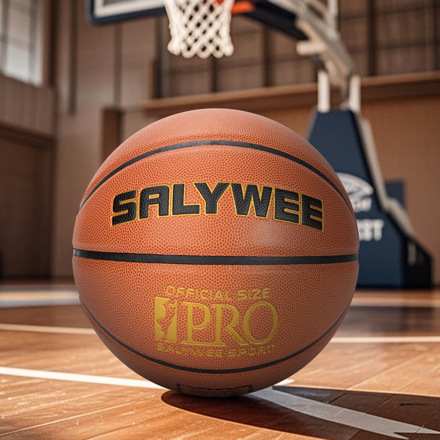 SALYWEE Lightweight Size 7 PU Basketball for Beginners' Play & Training, School Use