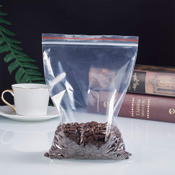 100 pcs 8.6x5.9 inch Clear Resealable Zipper Bags Sealed Storage Bags Zip Lock Bags Seal Top Bag