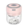 thumbnail image 1 of Naiovety Triturador de ajo eléctrico de plástico Mini portátil 1200mA USB carga Chopper interior casa cocina jengibre verduras trituradora Cocina y Comedor Rosado Naiovety HA059907-03B, 1 of 6