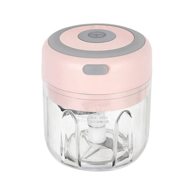 Naiovety Triturador de ajo eléctrico de plástico Mini portátil 1200mA USB carga Chopper interior casa cocina jengibre verduras trituradora Cocina y Comedor Rosado Naiovety HA059907-03B