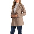 thumbnail image 4 of Abrigo de mujer INSPIRE CHIC, abrigo de doble botonadura con solapa, abrigo de invierno hasta el muslo, talla S, color caqui, 4 of 6