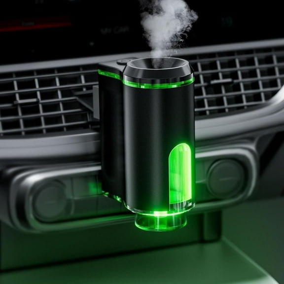 Smart Car Air Freshener with 3 Essential Oils, 2 Modes Adjustable Intelligent Car Aroma,Rechargeable Car Aroma Diffuser,Car Fresheners Long Lasting,DIY Perfume Choose,Smart Auto On/Off (Black)