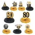 thumbnail image 1 of Centros de mesa de decoración de cumpleaños de 80 años para decoraciones de fiestas de cumpleaños (Negro + Tono Dorado), 1 of 5