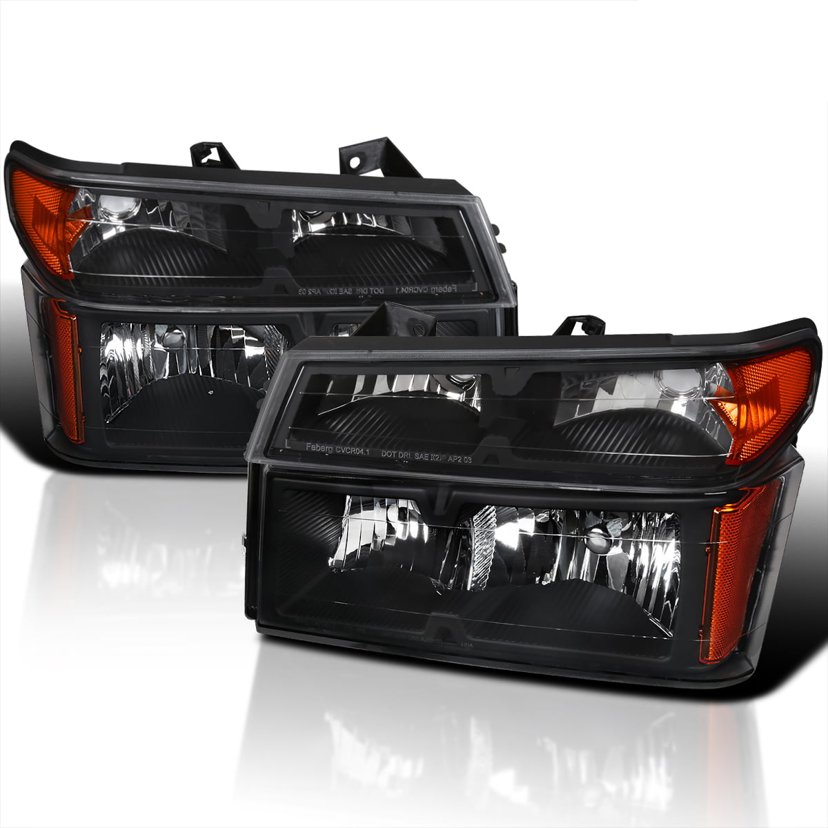 Tail Lights & Park Signal Lamps Compatible with 2004-2012 Colorado Canyon Pickup Truck Replacement 6 Pc Set Headlights 