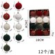 thumbnail image 1 of Bolas navideñas rojas flocadas pintadas para decorar el árbol de Navidad, 12 unidades de bolas de franela navideñas de 6 cm., 1 of 3
