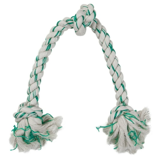 Petmate Booda Fresh 'N Floss Spearmint Scented 3 Knot Tug Dog Rope Toy, Multi-color, Extra Large XL 31.5", Pack of 1, White & Green