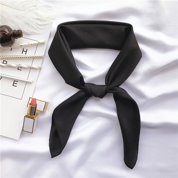 Mobestech Black Silk Scarf Comfortable Soft Solid Color Design Stylish Decoration