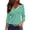 Cyan B, variant on Women's Tops Shirts Blouses Fashionable Casual Polka Dot Print V-Neck Three Quarter 3/4 Sleeve Slit Hem Daily Wear Office Vacation 2025 Trendy Regular Fit T-Shirt Black B L